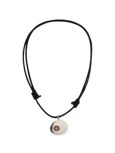 Dezso Edul Shell Polki-diamond Necklace In Black