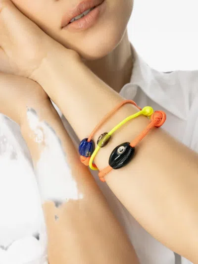 Dezso Onyx Cowry Bead Bracelet In Orange