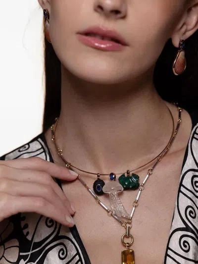 Dezso Wave Wire Necklace In Gold