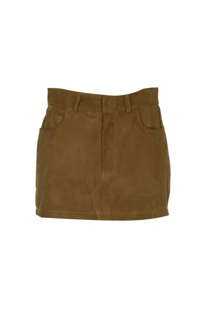 Dfour 5 Pockets Short Skirt In Taupe