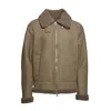Dfour Brown Suede Shearling Jacket In Multi