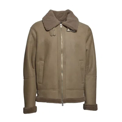 Dfour Brown Suede Shearling Jacket