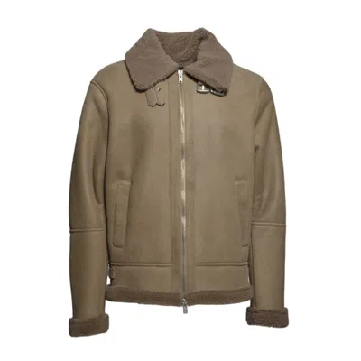 Dfour Brown Suede Shearling Jacket