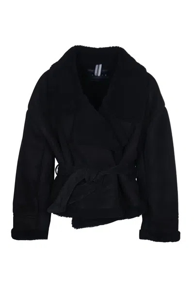fur collar tie waist coat