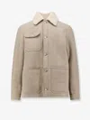 Dfour Leather Long Jacket In Gray