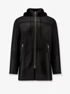 Dfour Long Leather Jacket In Black