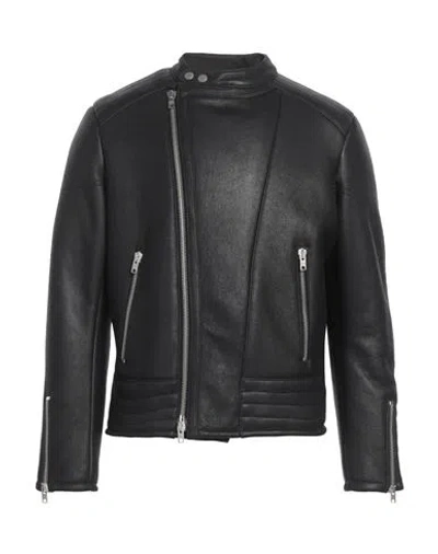 Dfour Man Jacket Black Size 40 Shearling
