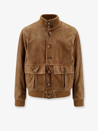Dfour Suede Jacket In Beige