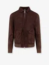 Dfour Suede Jacket In Brown