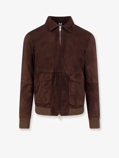 Dfour Suede Jacket In Brown
