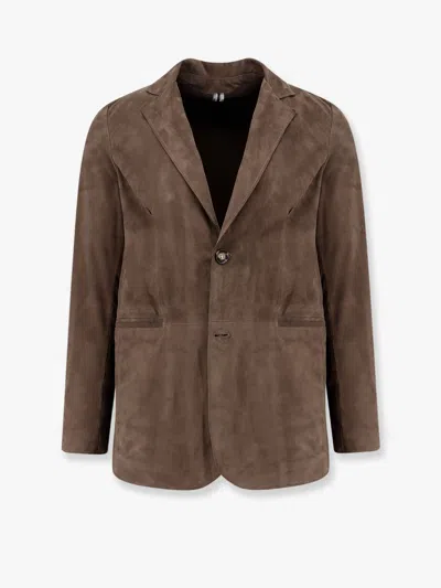 Dfour Suede Jacket With Peak Lapel