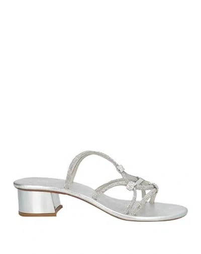 Dg Positano Woman Sandals Silver Size 6 Leather