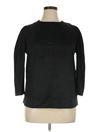 Pre-owned Dg^2 By Diane Gilman 3/4 Sleeve Top Black Crew Neck Tops