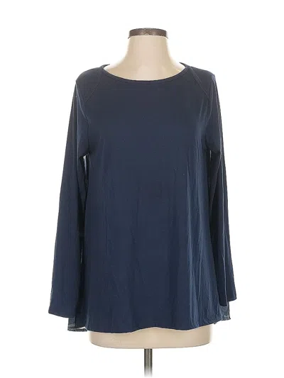 Pre-owned Dg^2 By Diane Gilman 3/4 Sleeve Top Blue Boatneck Tops