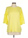 Dg^2 By Diane Gilman 3/4 Sleeve Top Yellow Boatneck Tops In Yellow