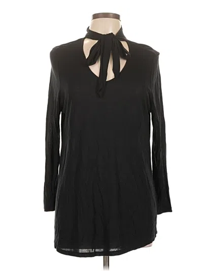 Pre-owned Dg^2 By Diane Gilman Long Sleeve Blouse In Black
