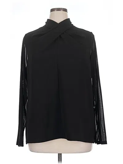 Pre-owned Dg^2 By Diane Gilman Long Sleeve Blouse In Black
