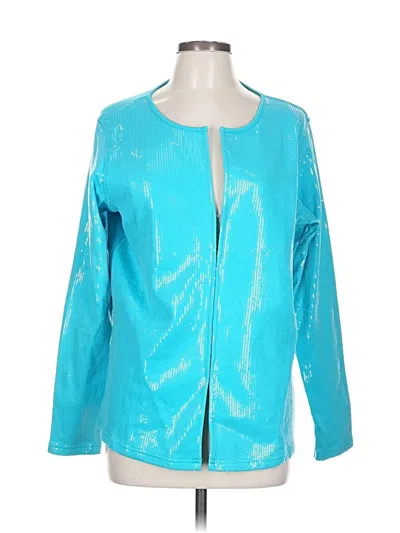 Pre-owned Dg^2 By Diane Gilman Long Sleeve Blouse In Blue