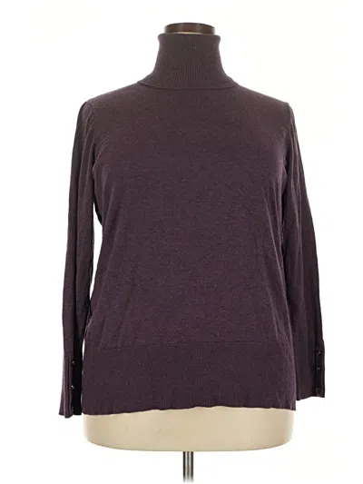 Pre-owned Dg^2 By Diane Gilman Long Sleeve Top Burgundy Turtleneck Tops