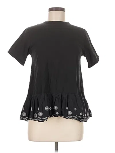 Pre-owned Dg^2 By Diane Gilman Short Sleeve Blouse In Black