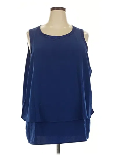 Pre-owned Dg^2 By Diane Gilman Sleeveless Blouse In Blue