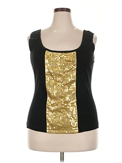 Pre-owned Dg^2 By Diane Gilman Sleeveless Top Gold Square Neckline Tops