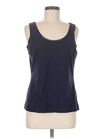 Pre-owned Dg^2 By Diane Gilman Tank Top Blue Strapless Neckline Tops