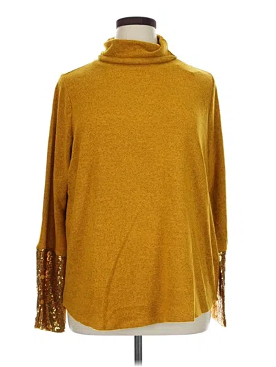 Dg^2 By Diane Gilman Turtleneck Sweater In Gold