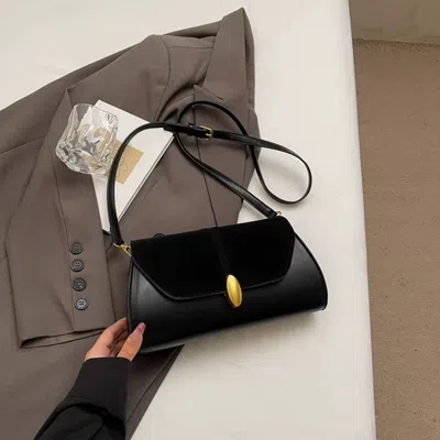 Dgiass Elegant Pu Shoulder Bag - Versatile Crossbody Tote With Adjustable Strap - Vintage-inspired Slouchy  In Black