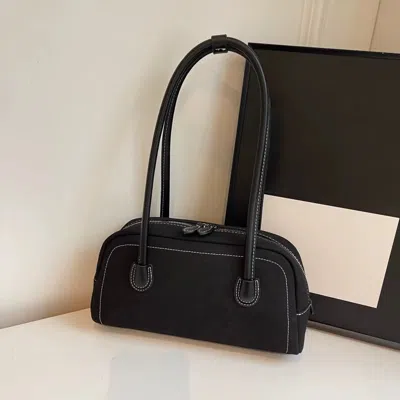 Dgiass Women's Multi-pocket Faux Suede Shoulder Tote Bag - Designer Satchel Purse In Black