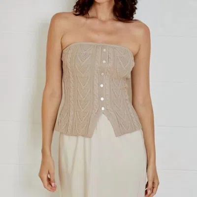 Dh New York Aubrey Strapless Top In Nutmeg In Gray