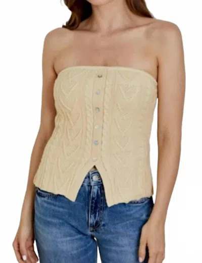 Dh New York Aubrey Strapless Top In Sunbleach In Multi