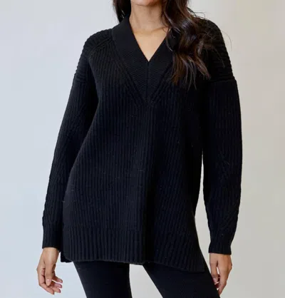 Dh New York Bailey Sweater In Black In Blue