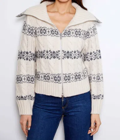 Dh New York Brighton Cardigan In Ivory Combo In White