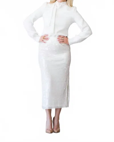 Dh New York Carla Long Sleeve Top In White