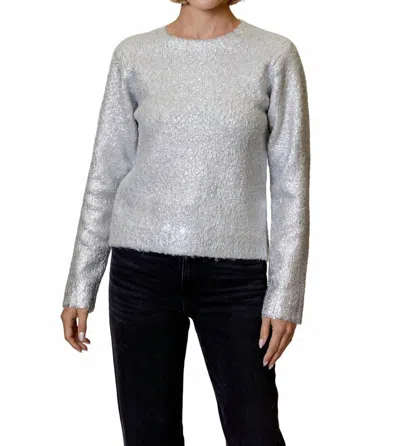 Dh New York Crew Neck Metallic Sweater In Snowbound In Multi