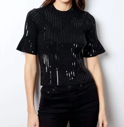 Dh New York Delaney Short Sleeve Sweater In Black