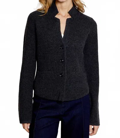 Dh New York Evelyn Collar Cardigan In Jet In Black