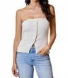 Dh New York Farah Button Down Top In Pearl In White