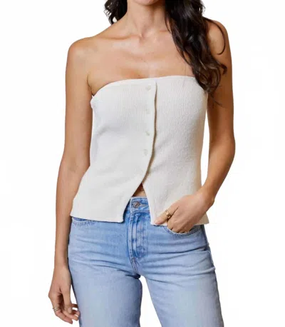Dh New York Farah Button Down Top In Pearl In White