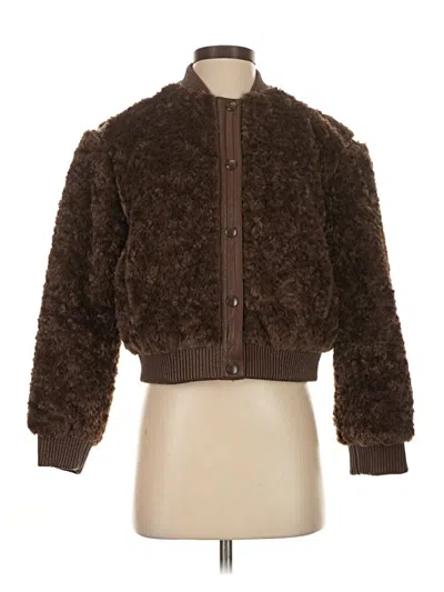 Pre-owned Dh New York Faux Fur Jacket In Brown