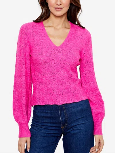 Dh New York Fleur Sweater In Bright Rose