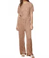Dh New York Hallie Straight Leg Patterned Pant In Driftwood In Nude