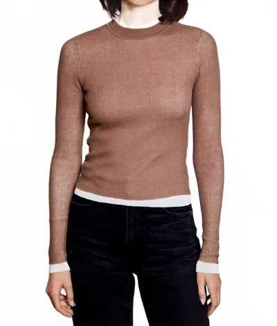 Dh New York Harper Ribbed Sweater In Mocha In Brown