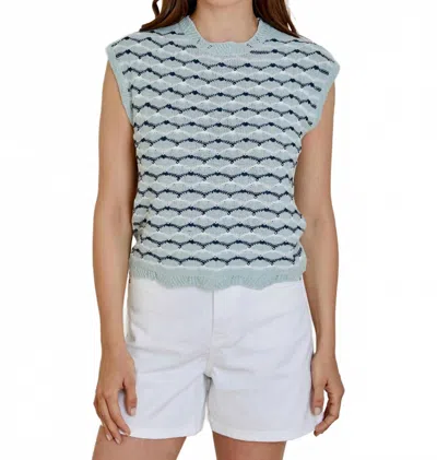 Dh New York Karina Top In Aqua Combo In Blue