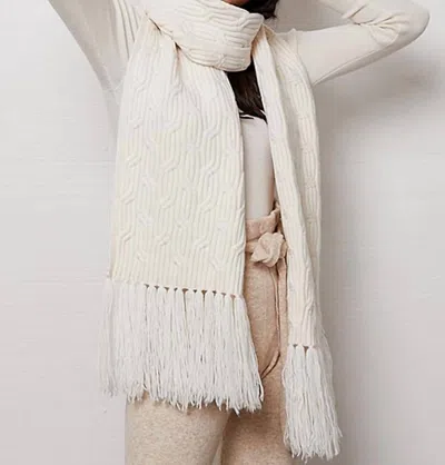 Dh New York Lane Scarf In Winter White In Beige