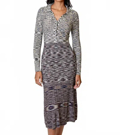 Dh New York Long Sleeve Dress In Spacedye Combo In Gray