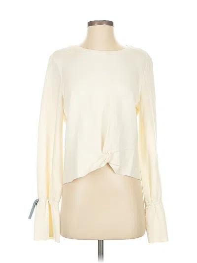 Pre-owned Dh New York Long Sleeve Top Ivory Boatneck Tops In White