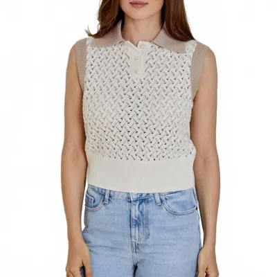 Dh New York Marlene Top In Vanilla Combo In White