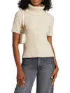Dh New York Mimi Ribbed Wool Blend Sweater In Beige In White